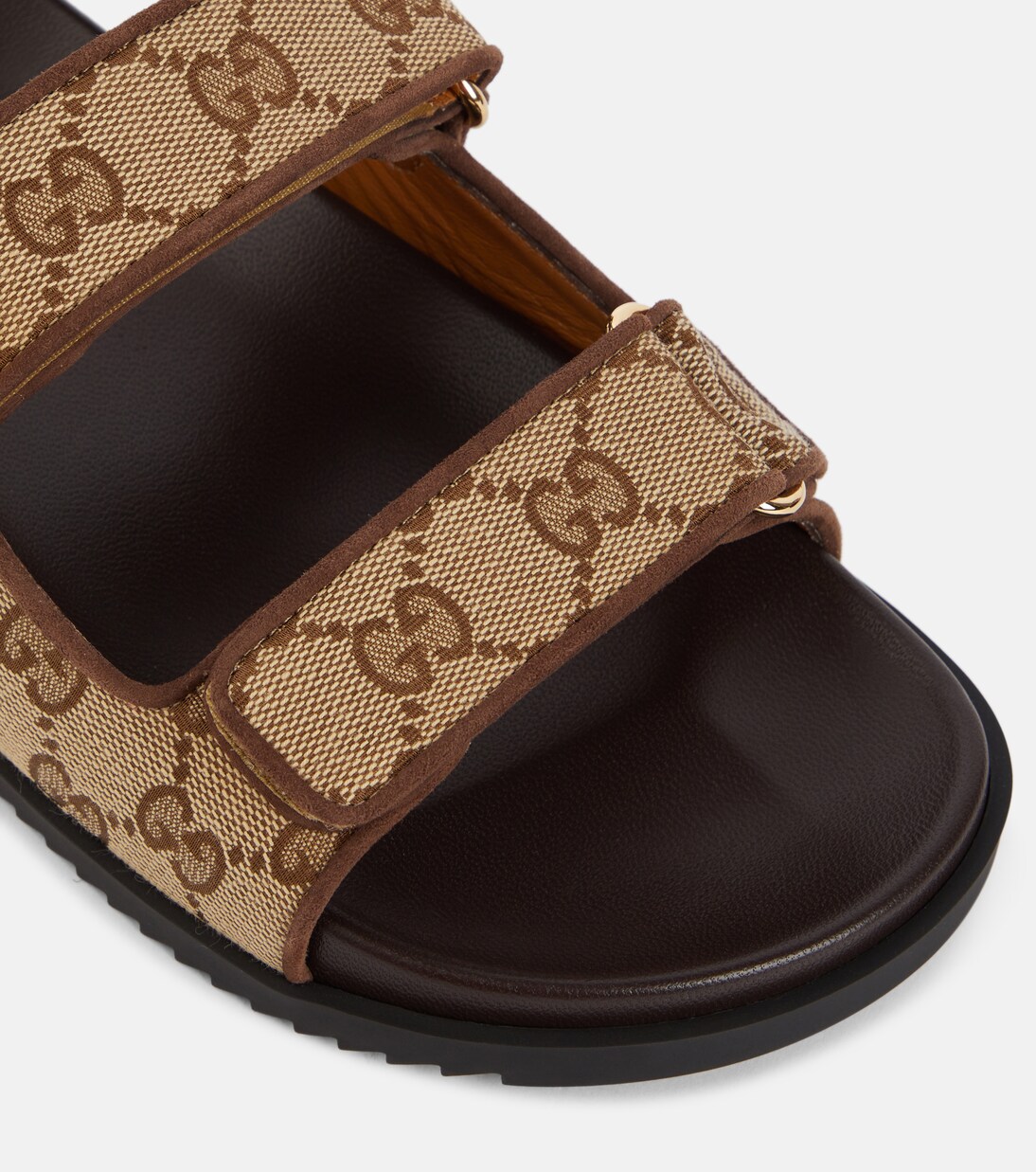 Double G canvas sandals in beige Gucci Mytheresa