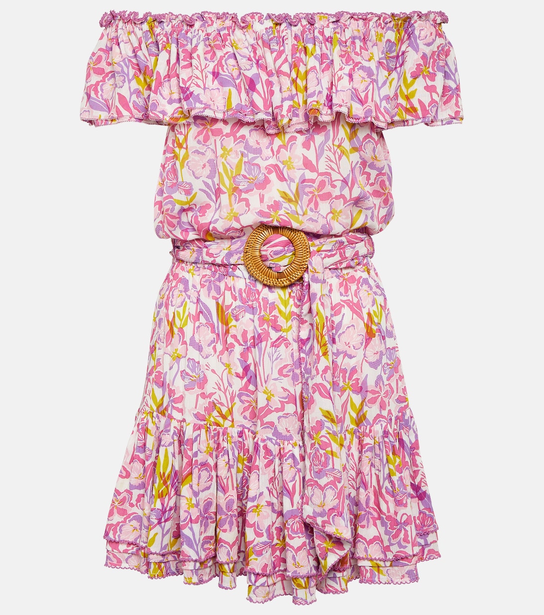 Bella printed off-shoulder minidress | Poupette St Barth