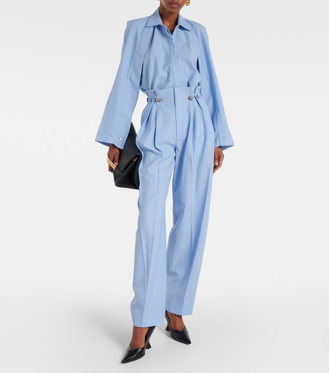 Blusa in lana vergine con mantella | Victoria Beckham