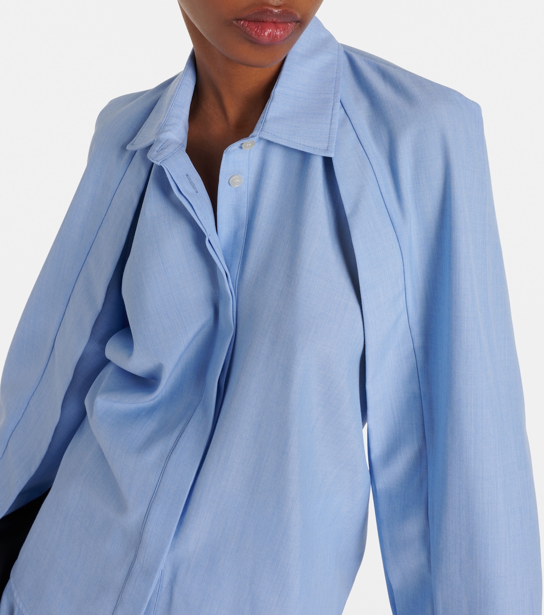 Blusa in lana vergine con mantella | Victoria Beckham