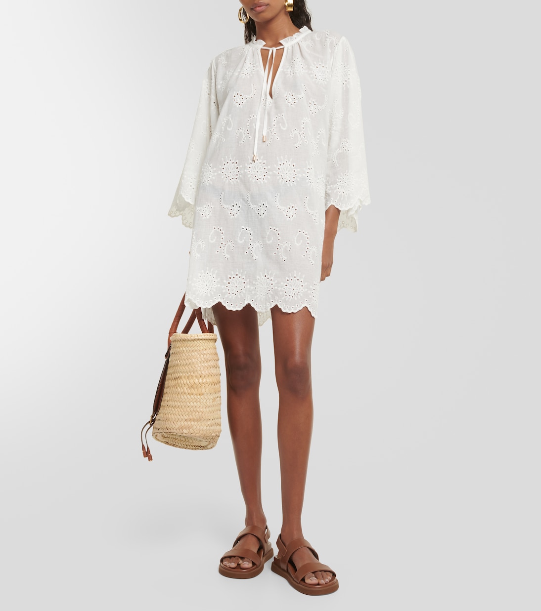 Lucy embroidered cotton kaftan  | Melissa Odabash