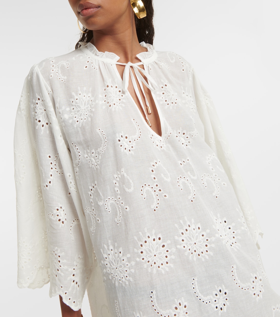 Lucy embroidered cotton kaftan  | Melissa Odabash