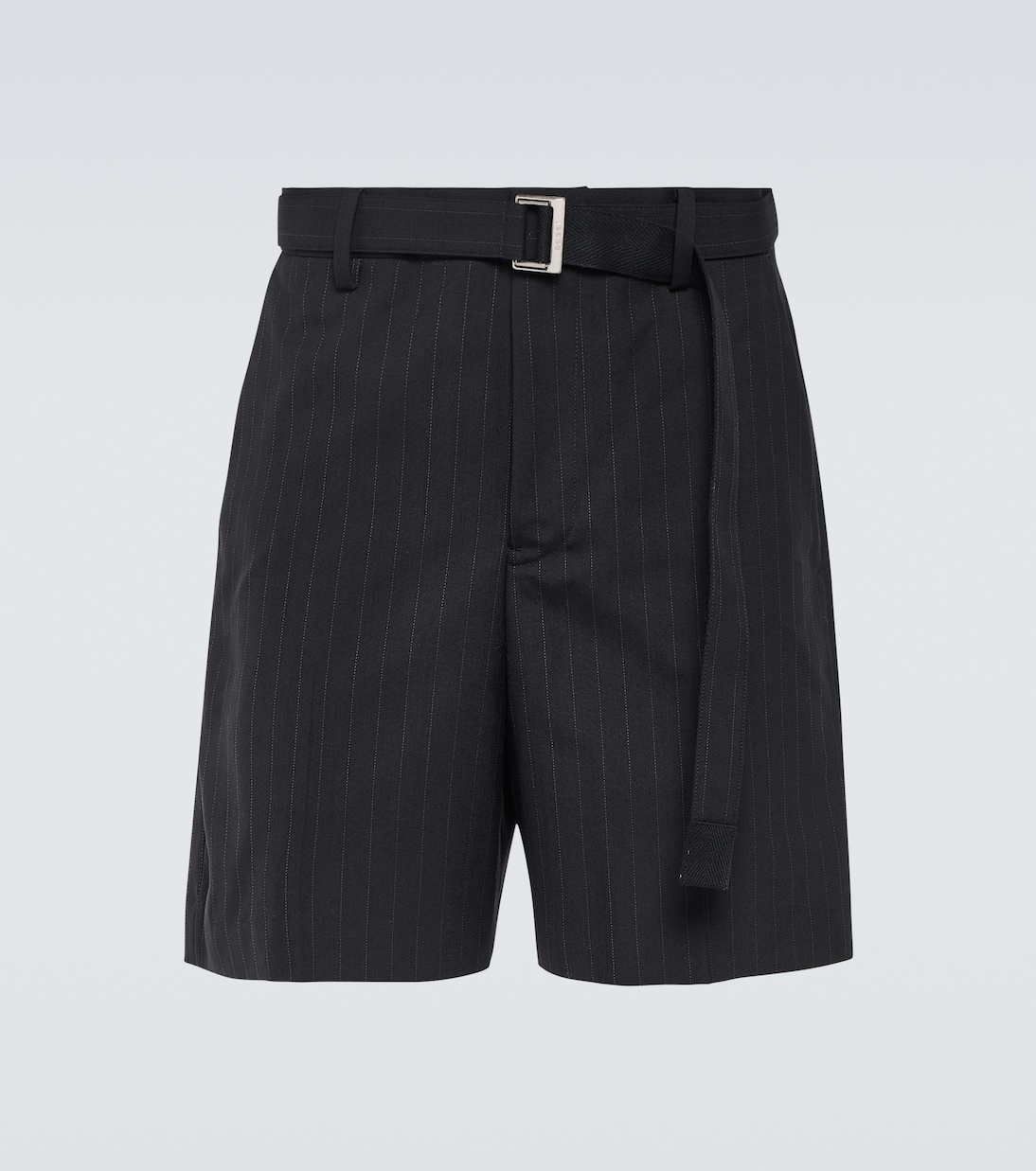 Chalk stripe wool-blend shorts | Sacai
