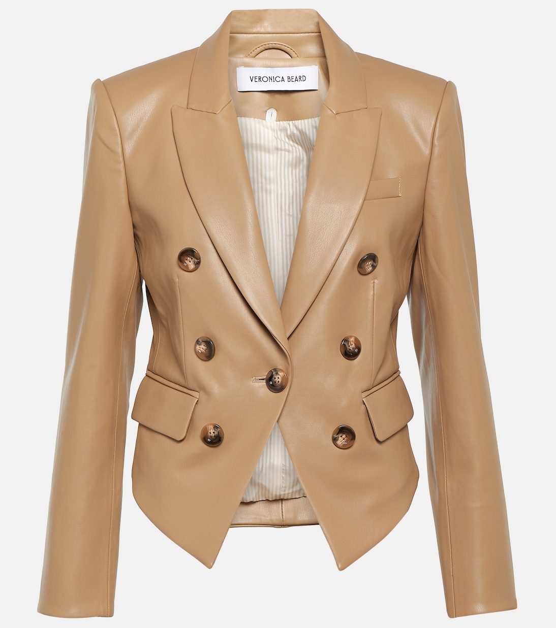 Cooke single-breasted faux leather jacket  | Veronica Beard