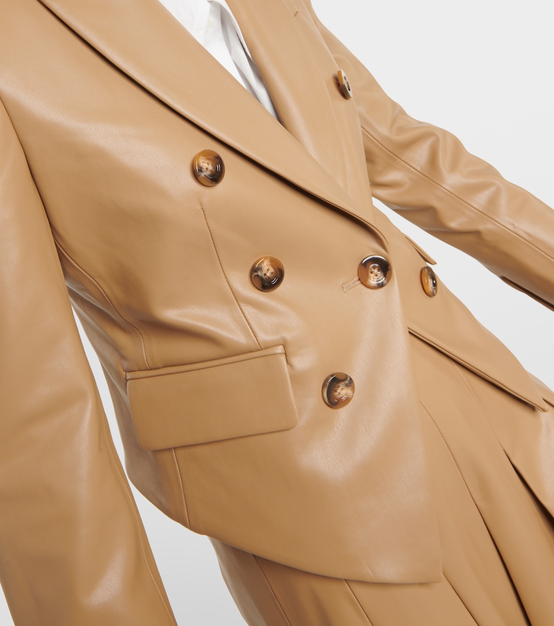 Cooke single-breasted faux leather jacket  | Veronica Beard