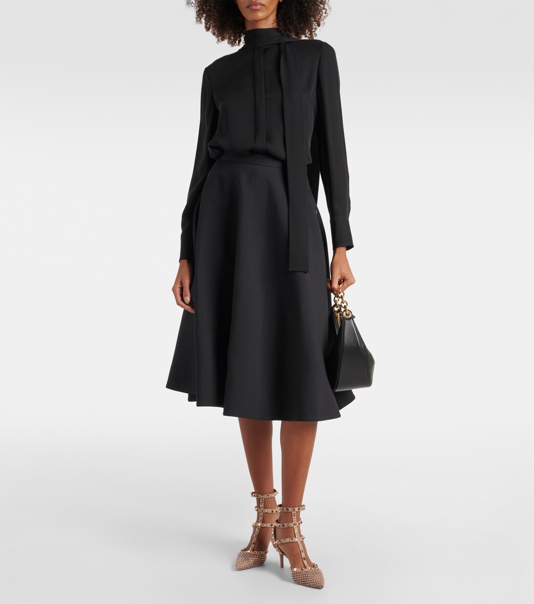Jupe midi en Crêpe Couture | Valentino