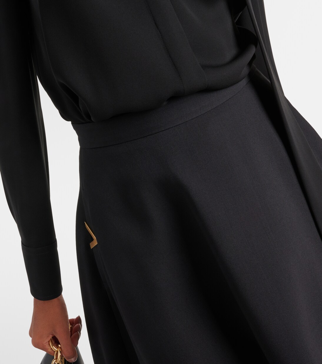 Jupe midi en Crêpe Couture | Valentino