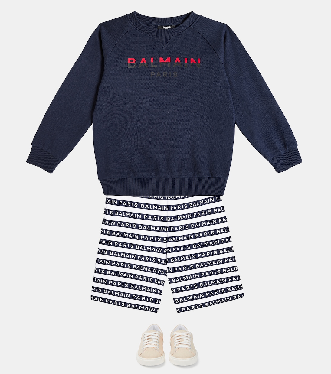 Felpa in jersey di cotone con logo | Balmain Kids
