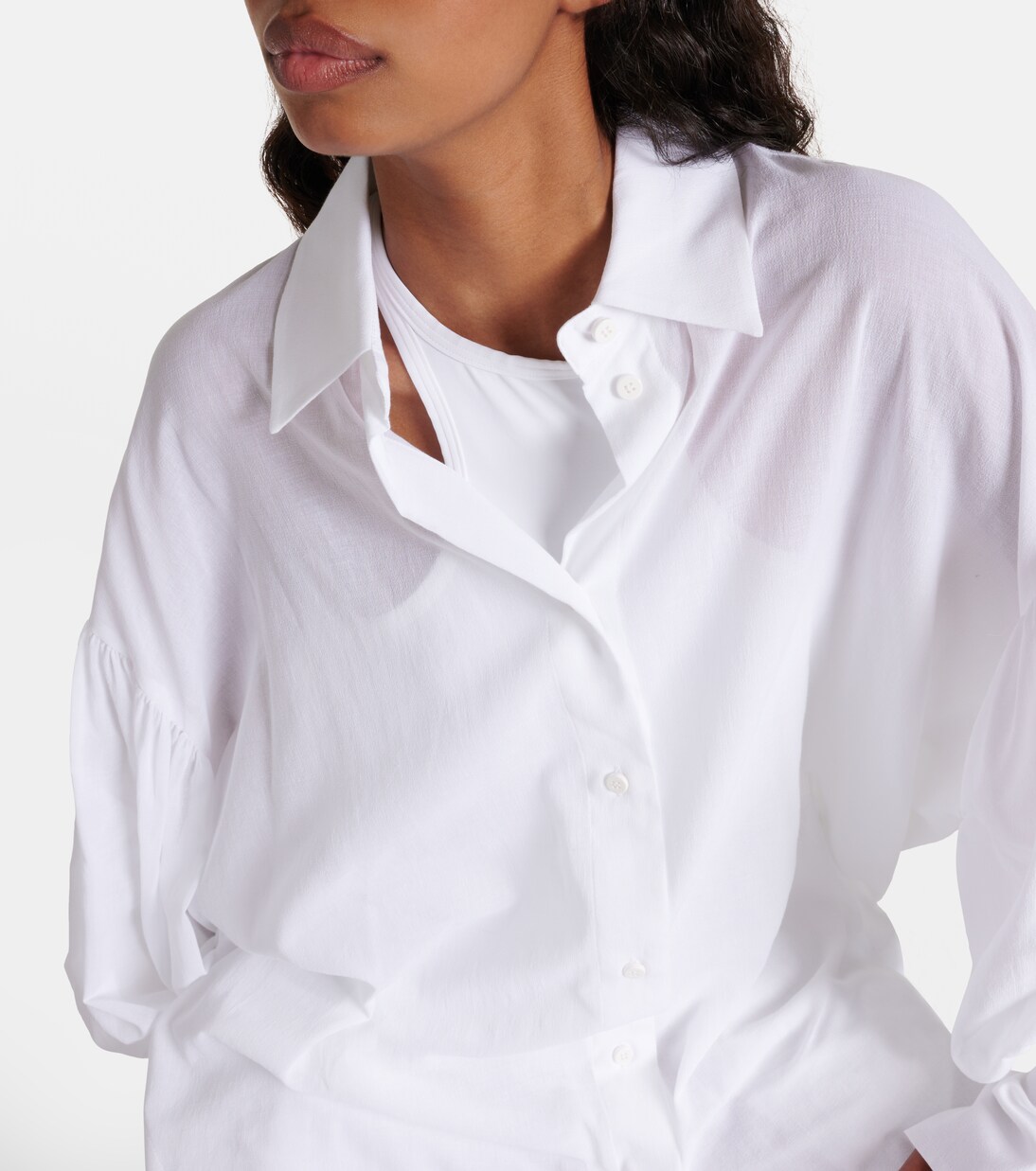 Morning Star Balloon Sleeve Shirt White