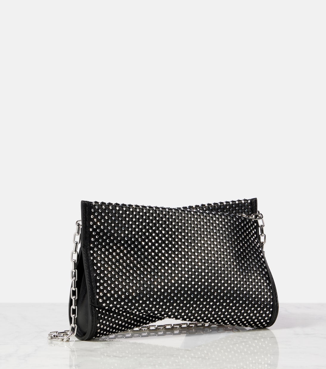 Clutch Loubitwist Small aus Leder mit Kristallen | Christian Louboutin