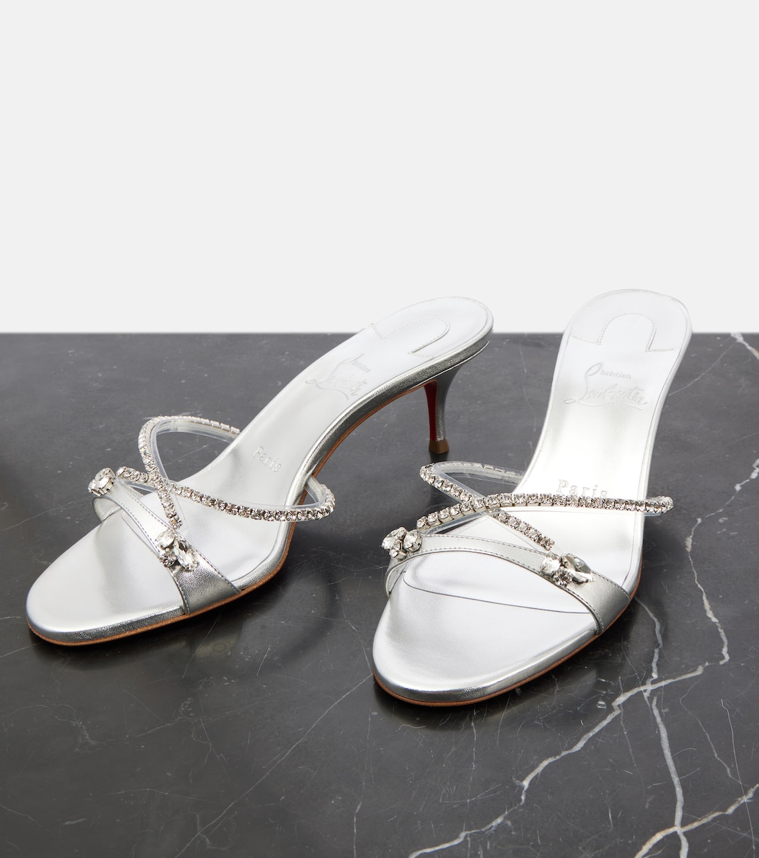 Sandali Queen 55 in pelle con cristalli | Christian Louboutin