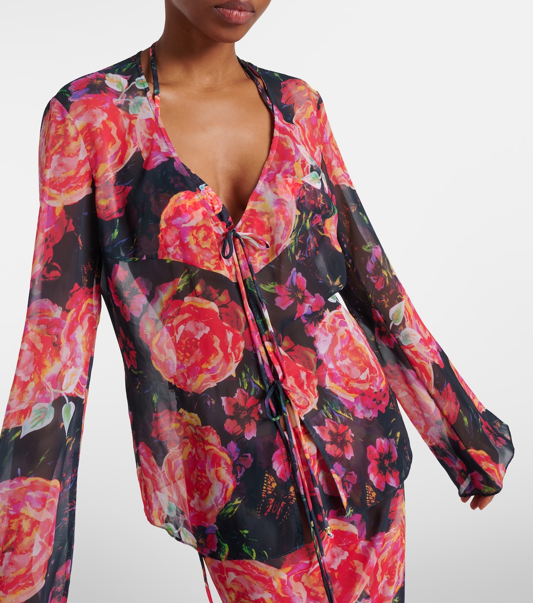 Copricostume Vanessa in chiffon con stampa | Bananhot