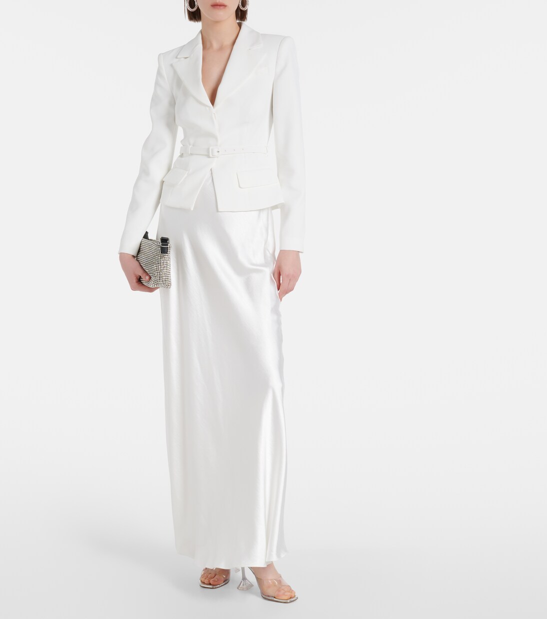 Crêpe maxi dress in white - Self Portrait | Mytheresa