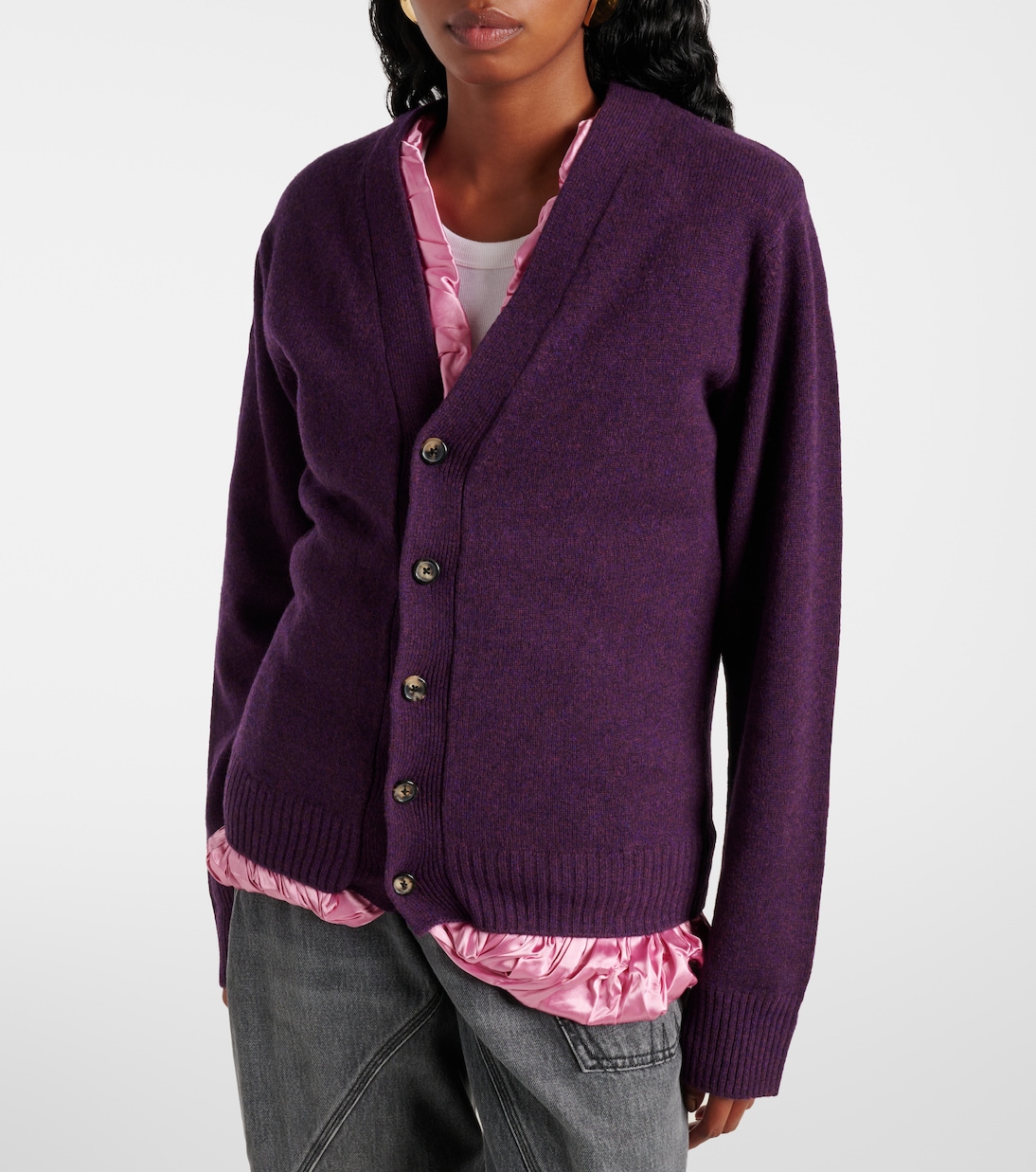 Wool and satin cardigan | JW Anderson