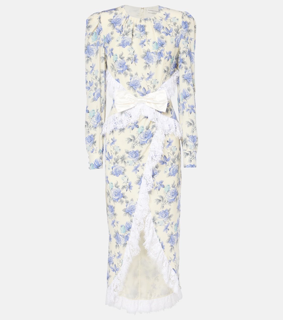 Maxikleid aus Seide mit Spitze | Alessandra Rich