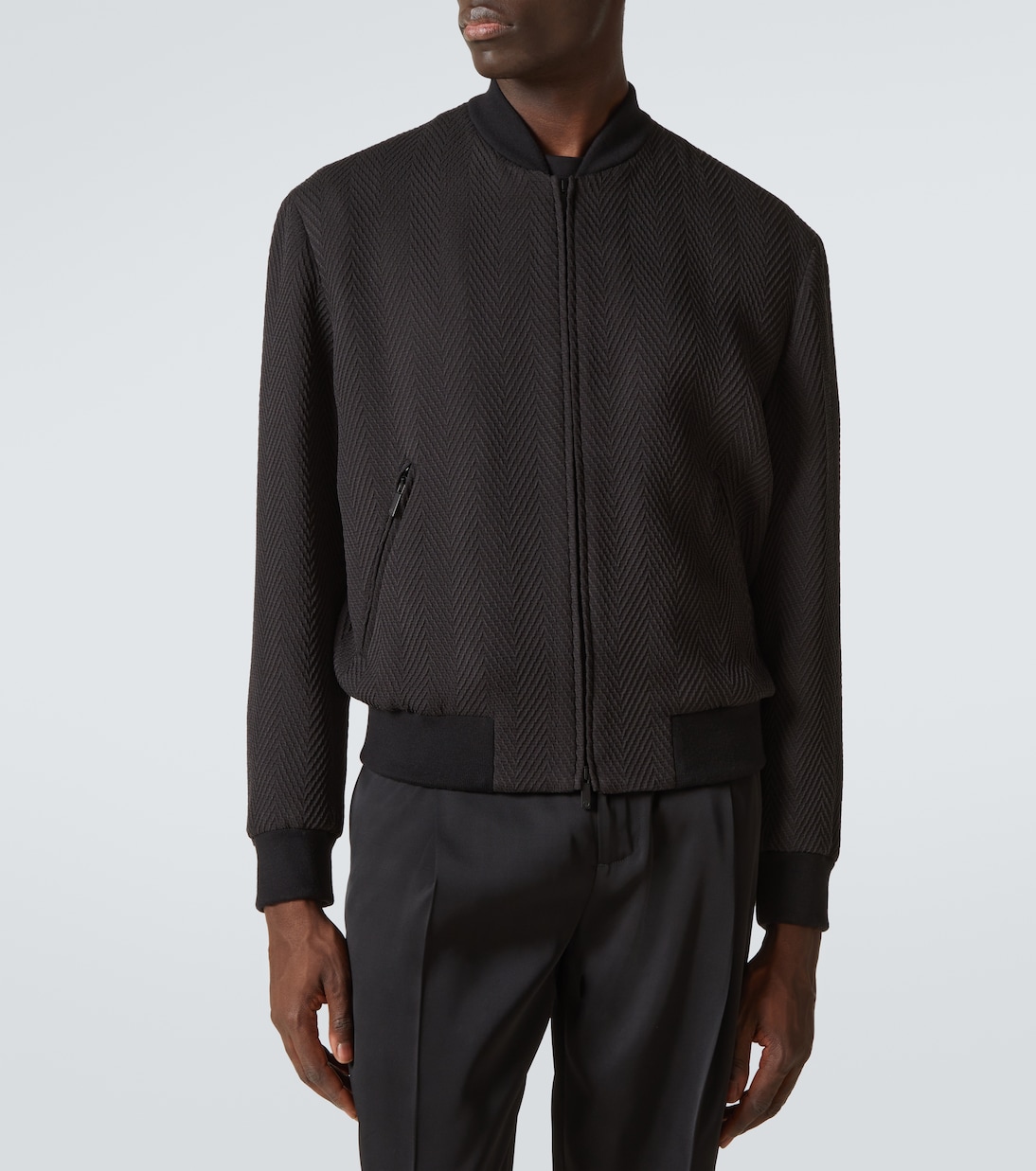 Chevron silk-blend blouson | Giorgio Armani
