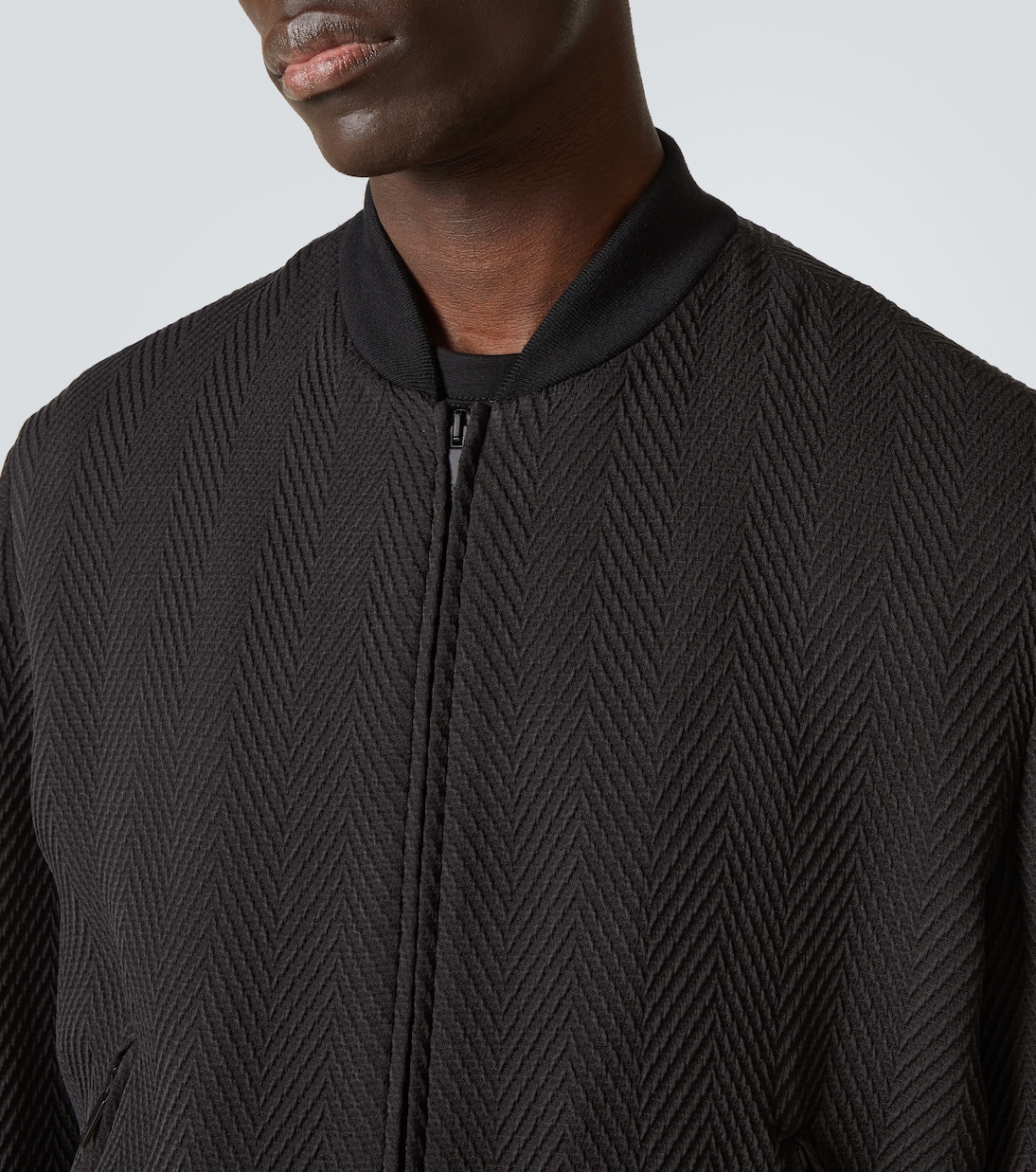 Chevron silk-blend blouson | Giorgio Armani