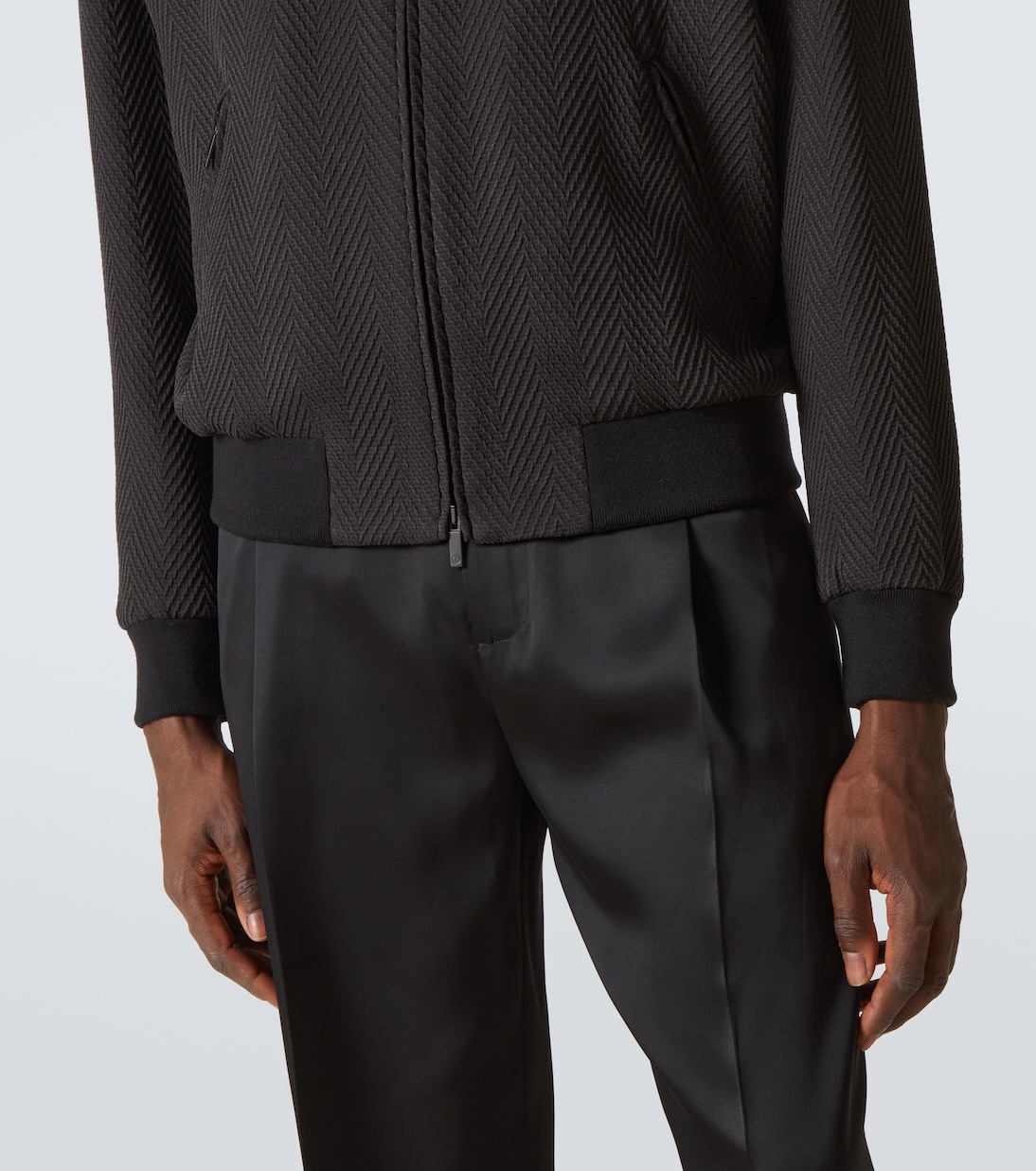Chevron silk-blend blouson | Giorgio Armani