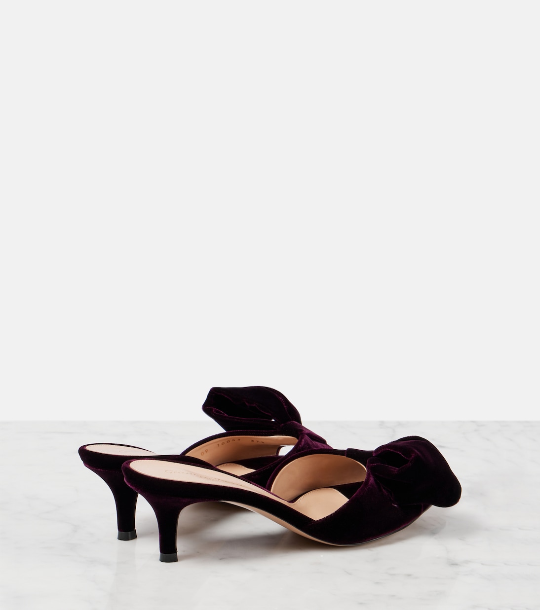 Mules 55 in velluto con fiocco | Gianvito Rossi