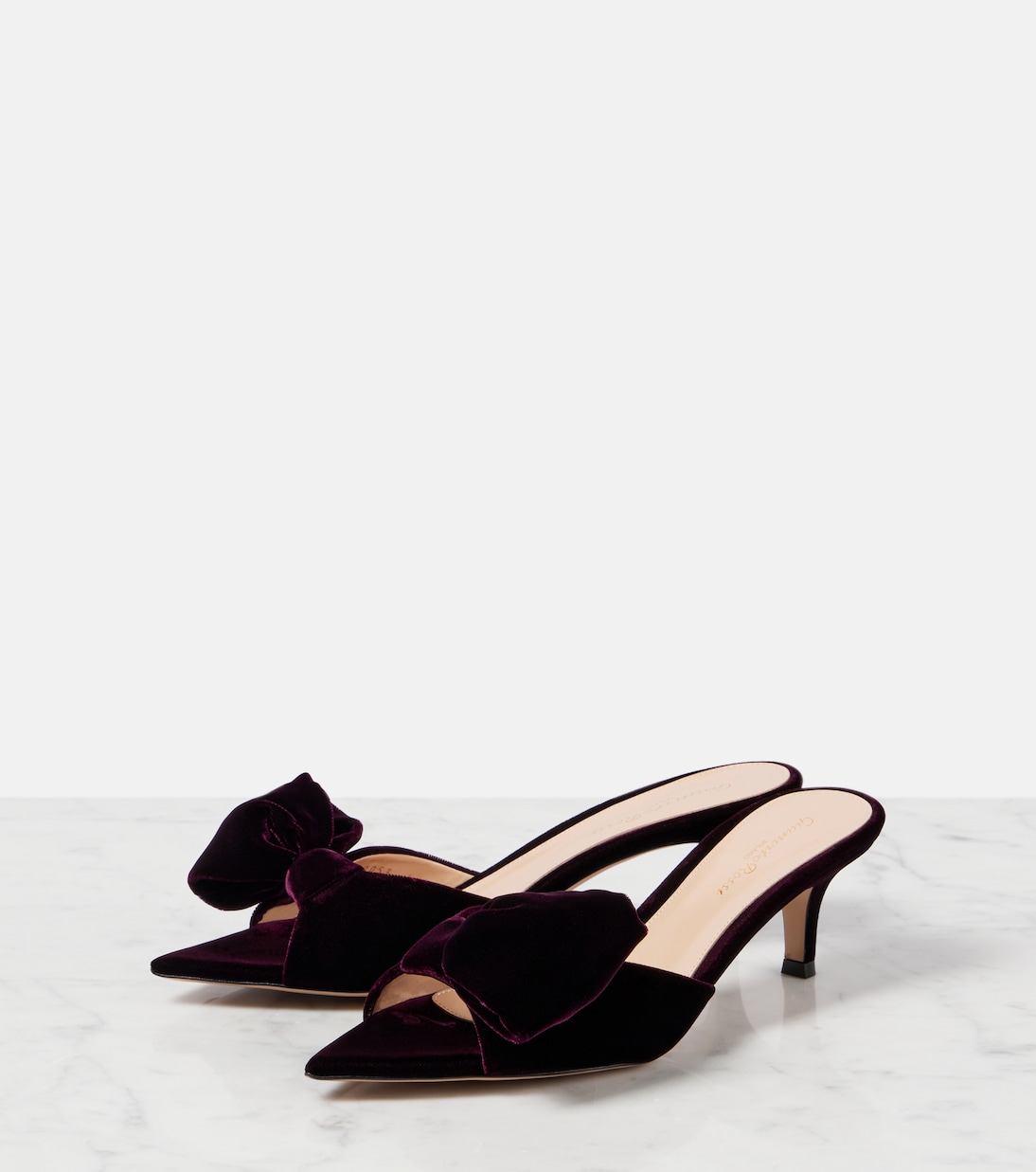 Mules 55 in velluto con fiocco | Gianvito Rossi