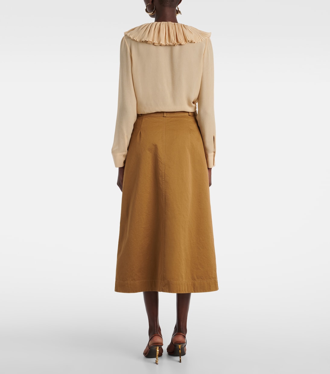 Jupe midi en coton | Saint Laurent