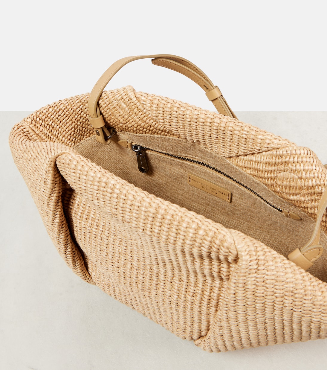 Fold-Over Small raffia clutch | Brunello Cucinelli