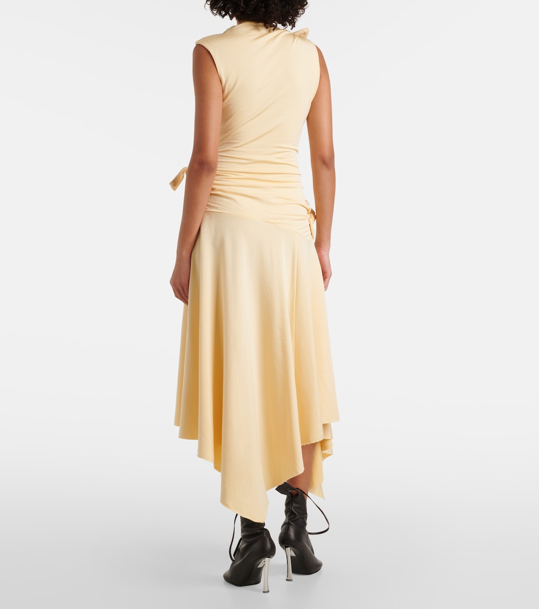 Cutout asymmetric jersey midi dress | Acne Studios