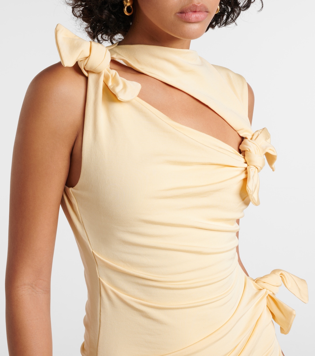 Cutout asymmetric jersey midi dress | Acne Studios