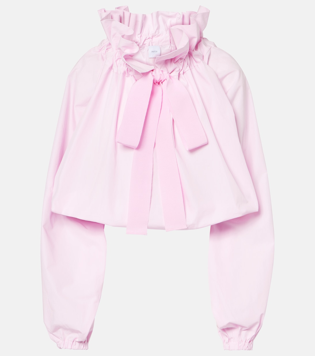 Iconic bow-detail ruffled cotton blouse | Patou