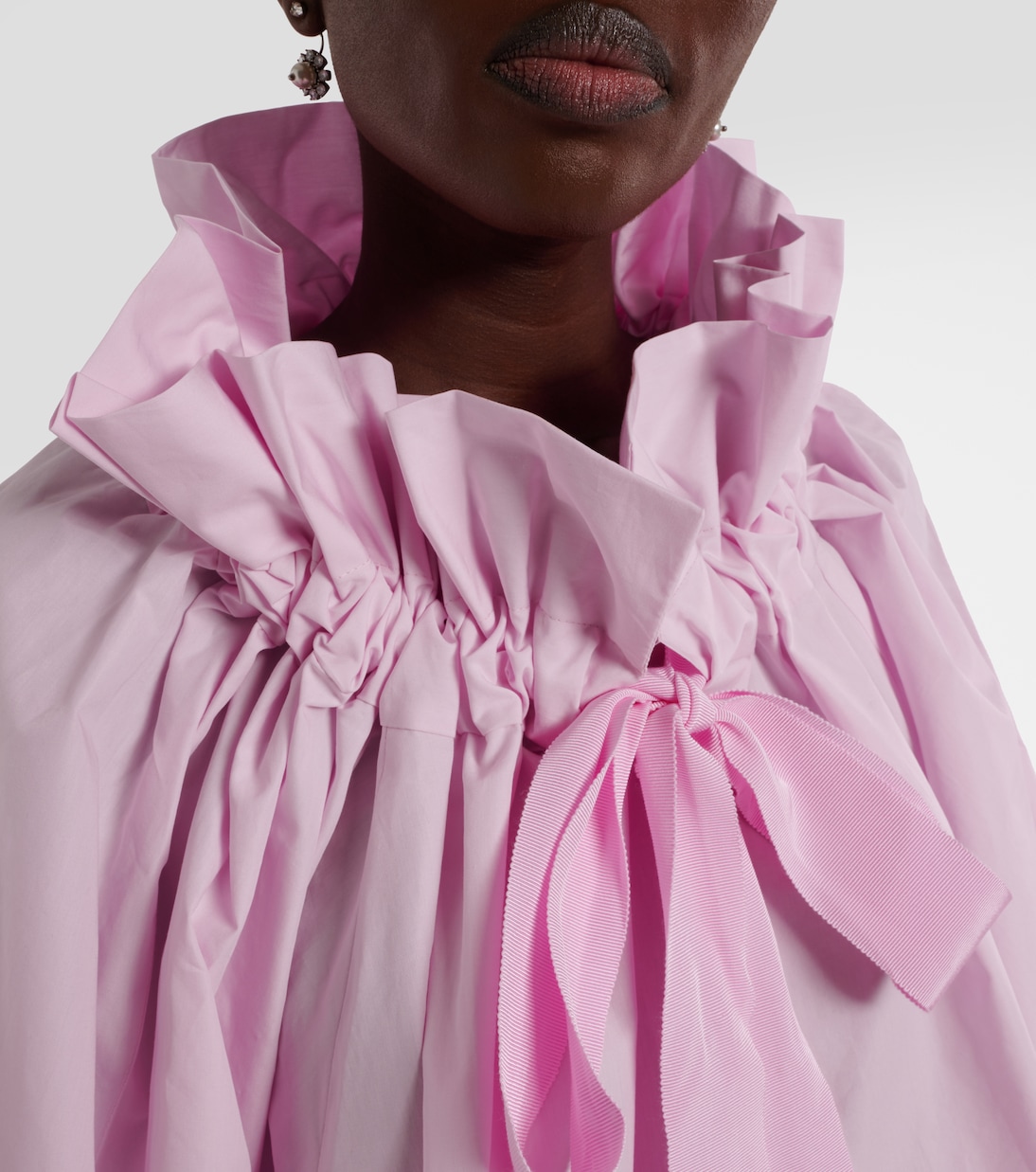 Iconic bow-detail ruffled cotton blouse | Patou
