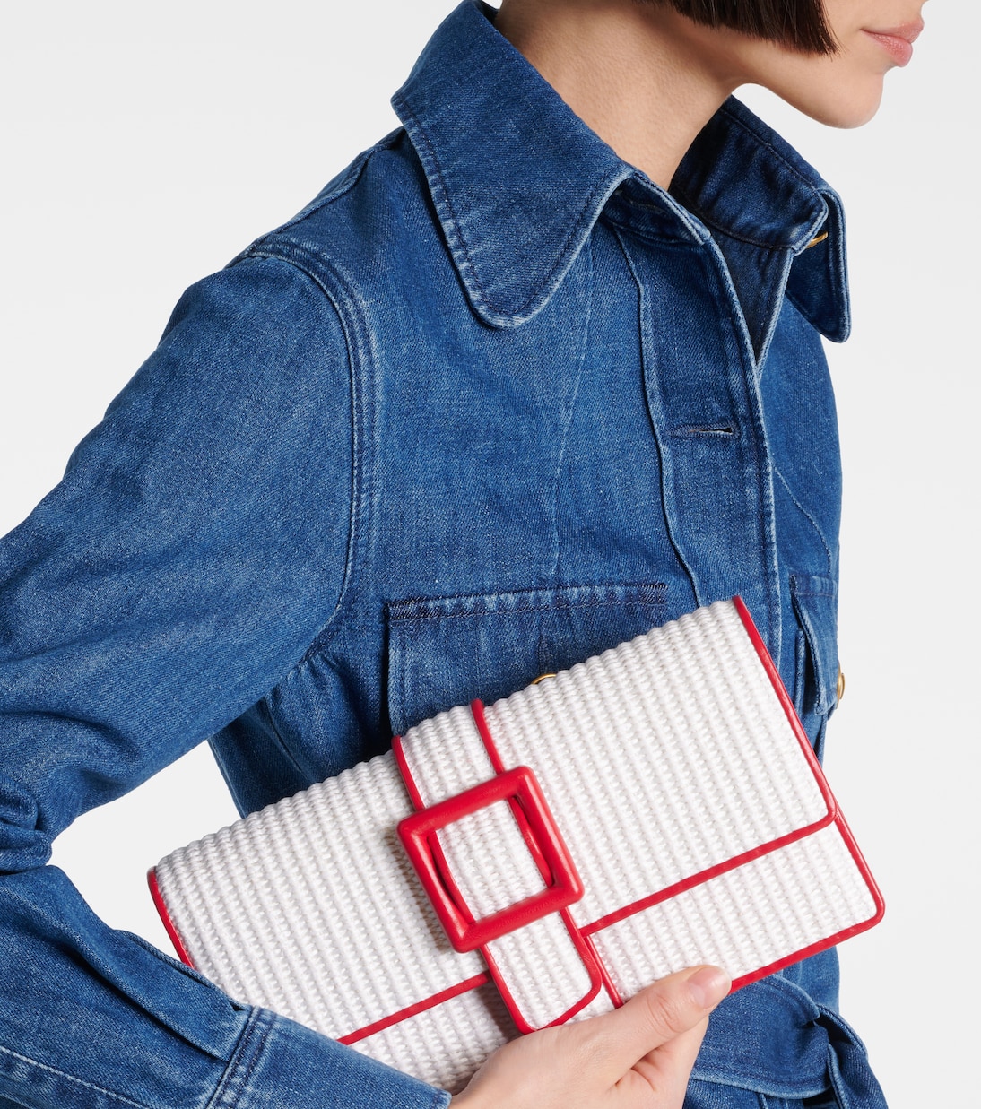 Maycap raffia-effect clutch | Manolo Blahnik