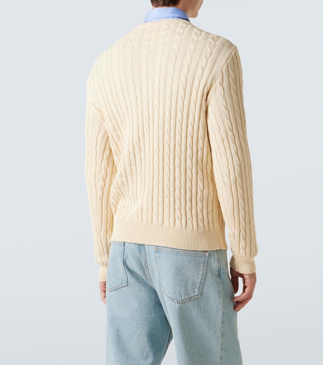 VLogo cable-knit cotton sweater | Valentino