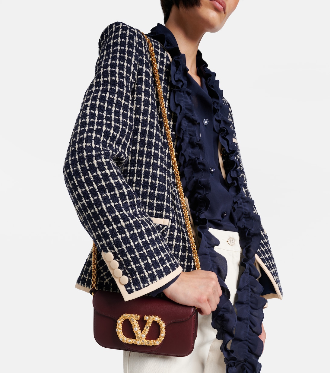 Borsa a spalla Locò Small in pelle | Valentino Garavani