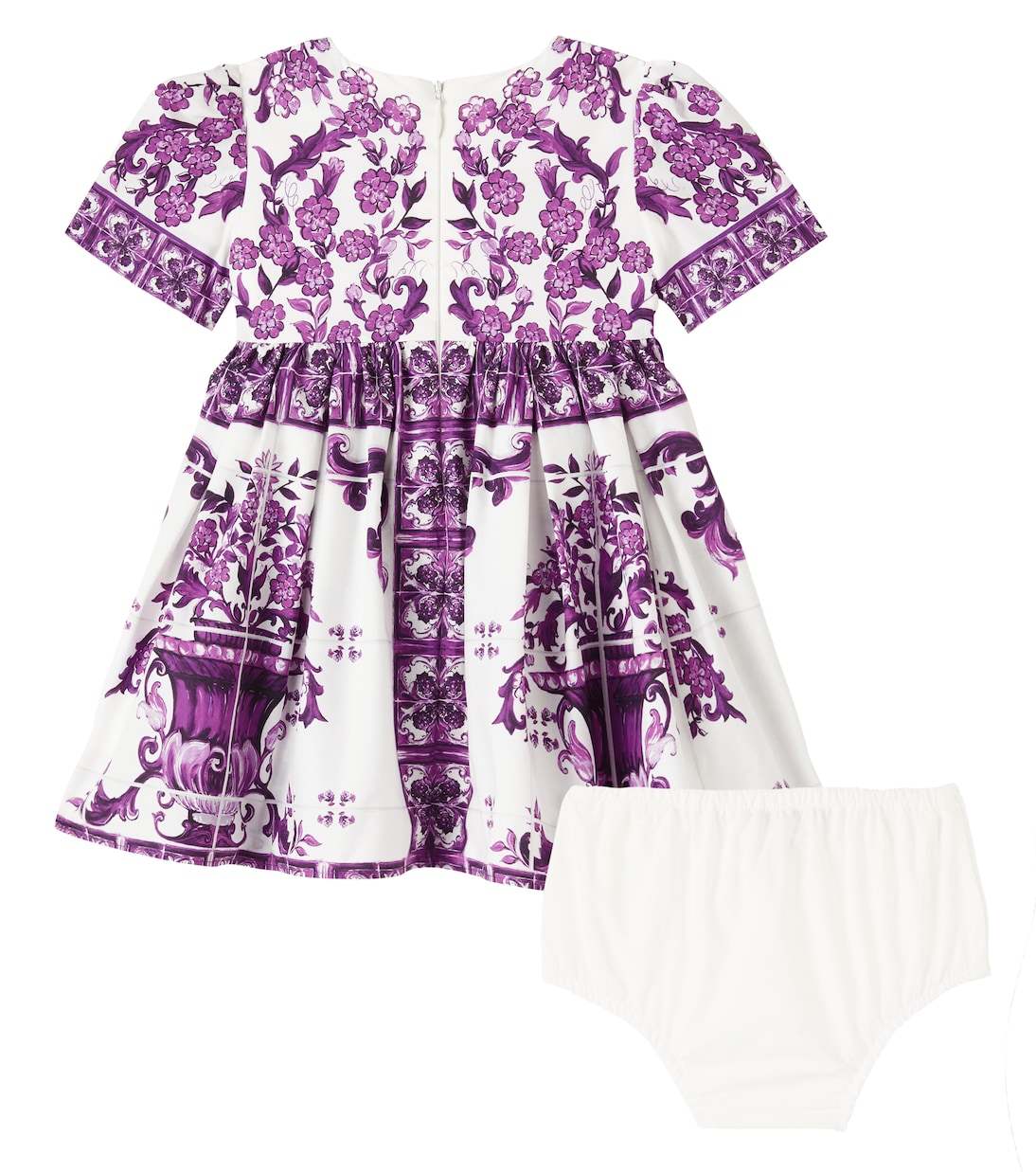 Baby Set Majolica aus Kleid und Höschen  | Dolce&Gabbana Kids