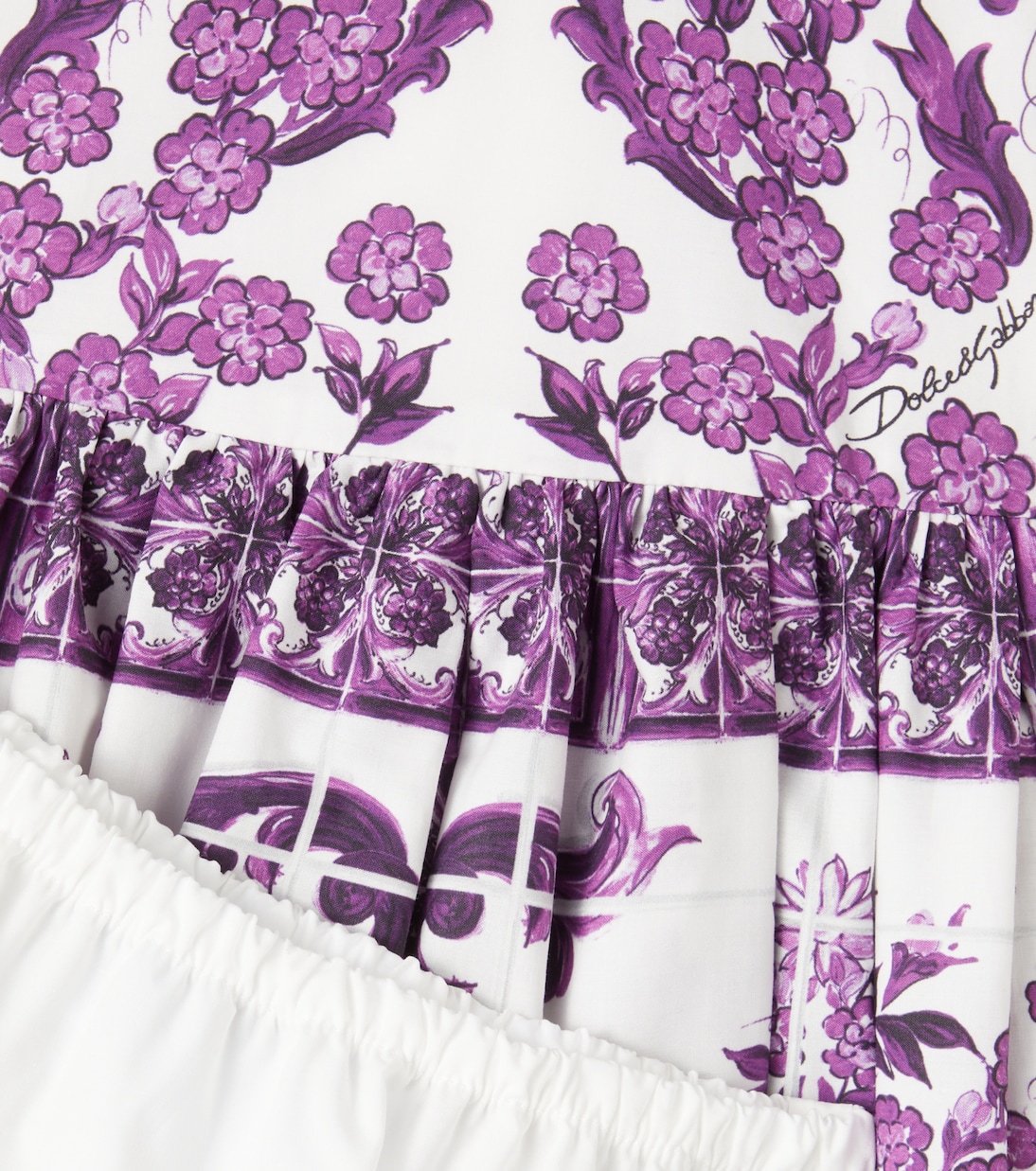 Baby Set Majolica aus Kleid und Höschen  | Dolce&Gabbana Kids