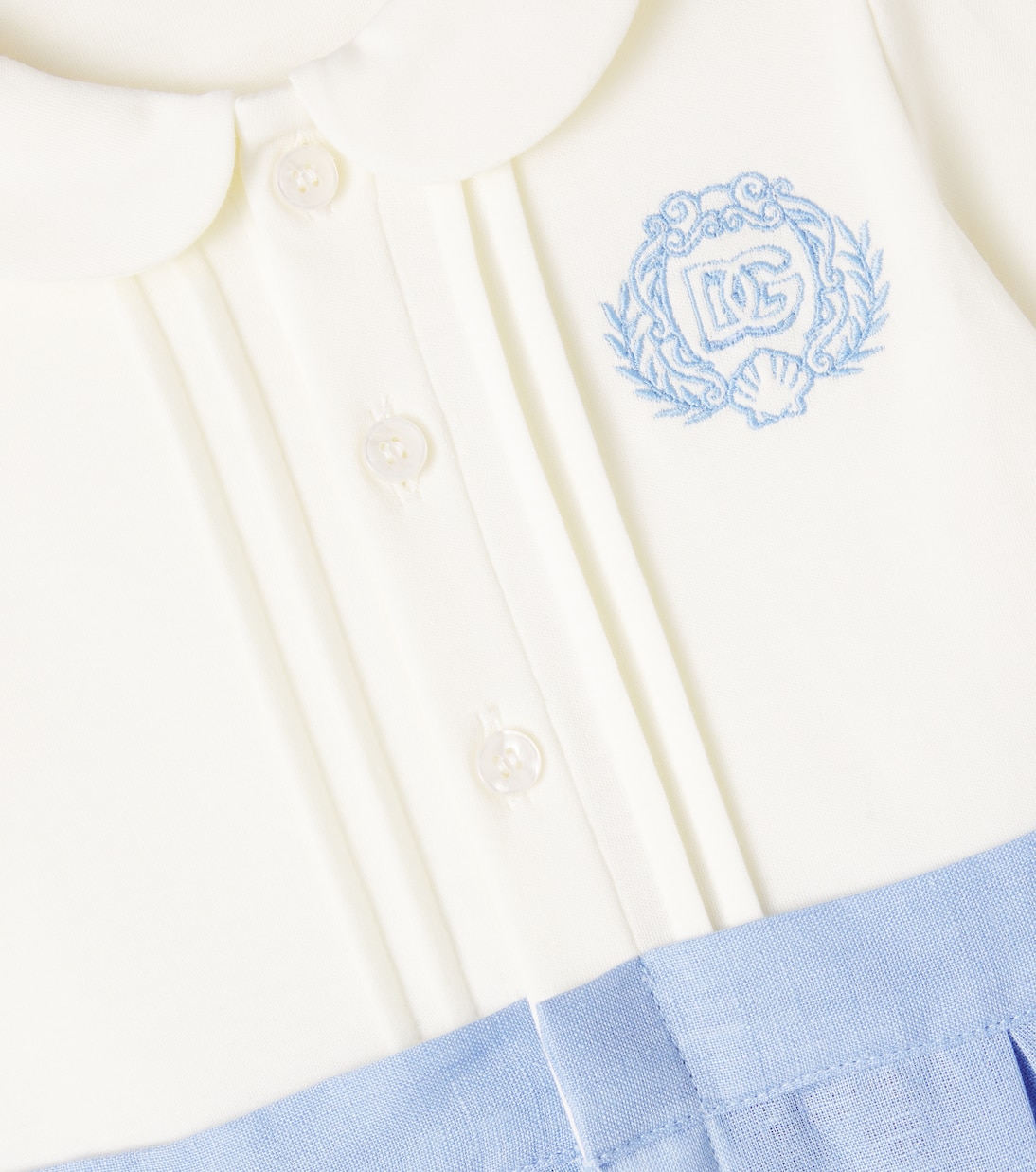 Baby - Body in cotone e lino con logo | Dolce&Gabbana Kids