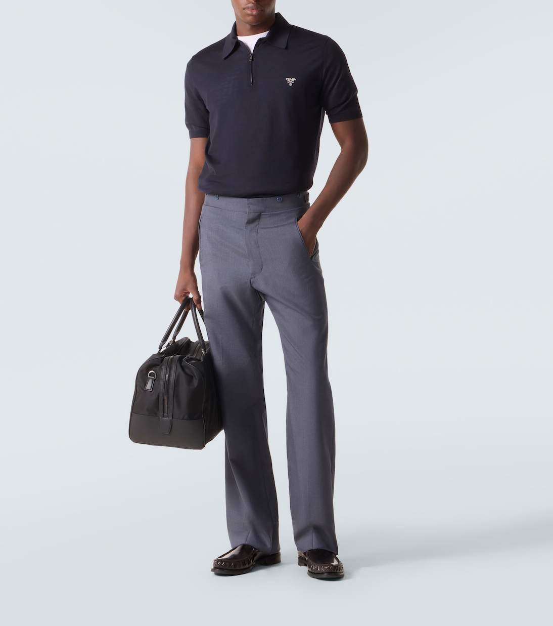Logo virgin wool polo shirt | Prada