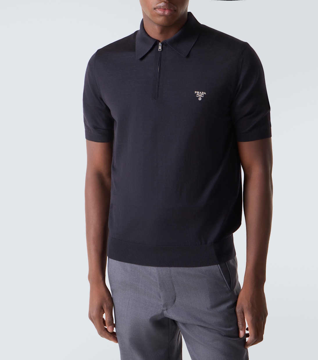 Logo virgin wool polo shirt | Prada