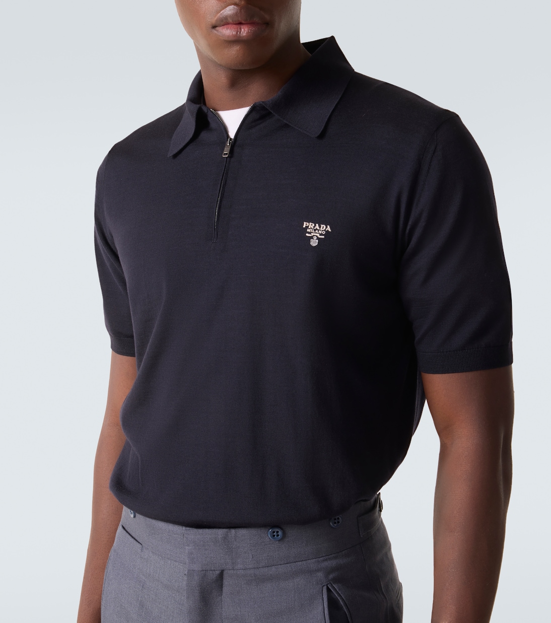 Logo virgin wool polo shirt | Prada