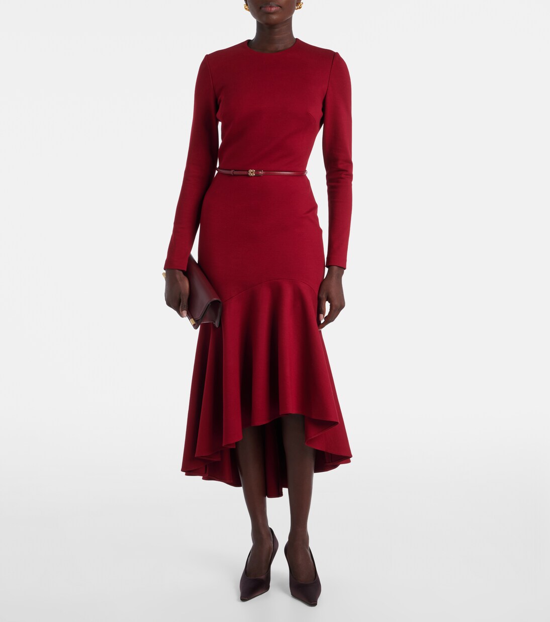 Belted tiered midi dress | Elie Saab