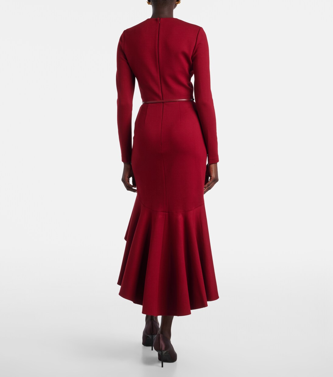 Belted tiered midi dress | Elie Saab