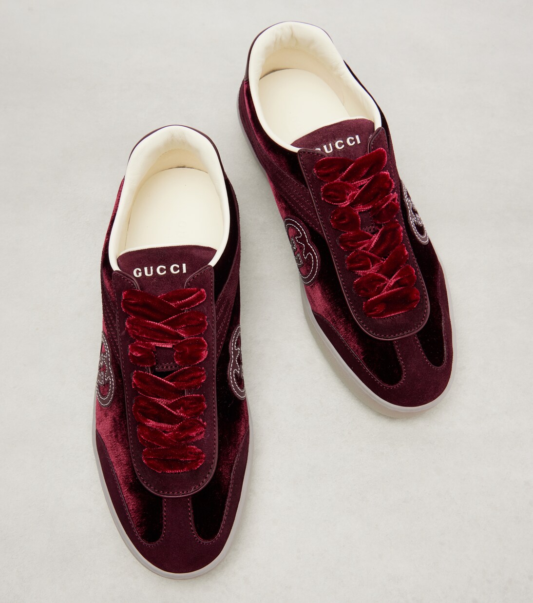 G75 velvet and suede sneakers | Gucci