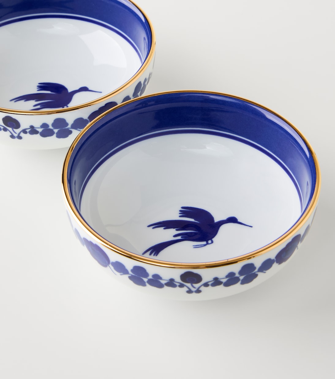 Wildbird Blue set of 2 porcelain snack bowls | La DoubleJ