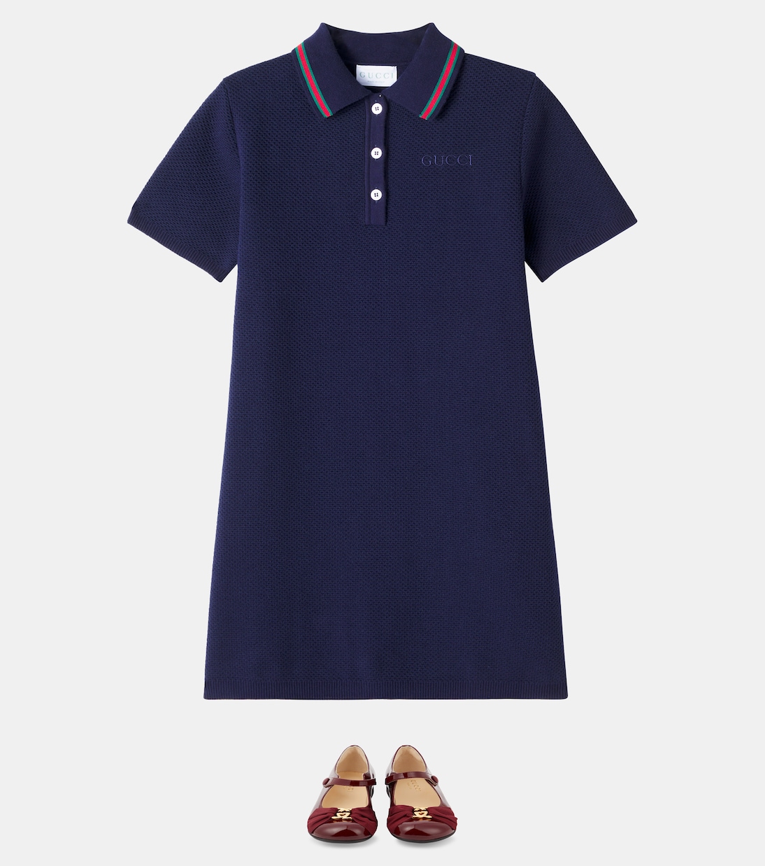 Polokleid Web Stripe aus einem Baumwollgemisch | Gucci Kids