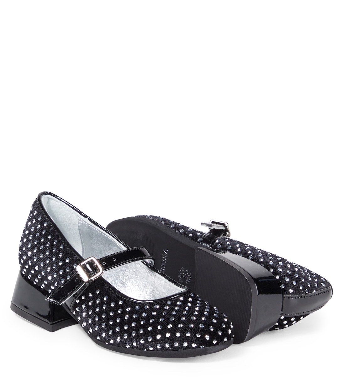 Ballerinas Dorothy aus Samt mit Kristallen | Monnalisa