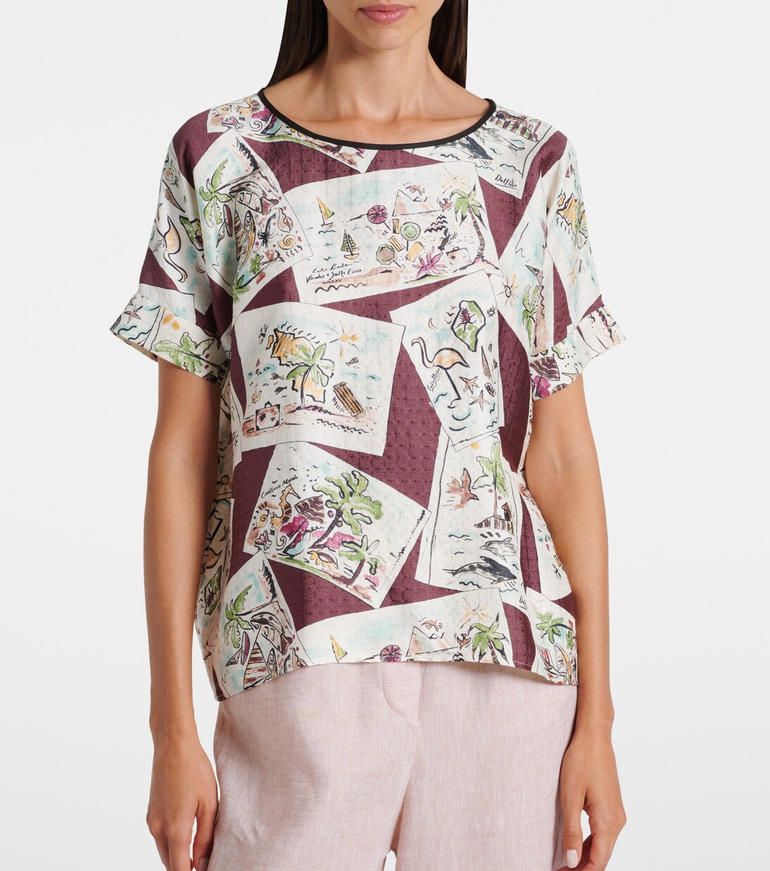 Top Rosemary de seda estampada | Loro Piana