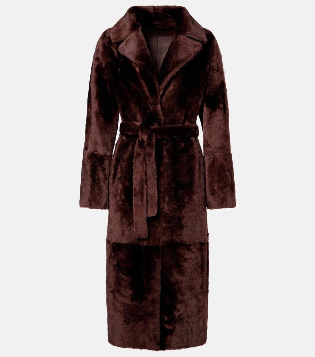Belted reversible shearling coat | Yves Salomon