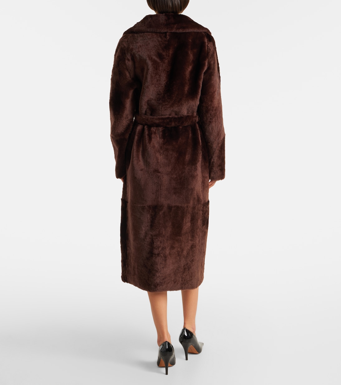 Belted reversible shearling coat | Yves Salomon