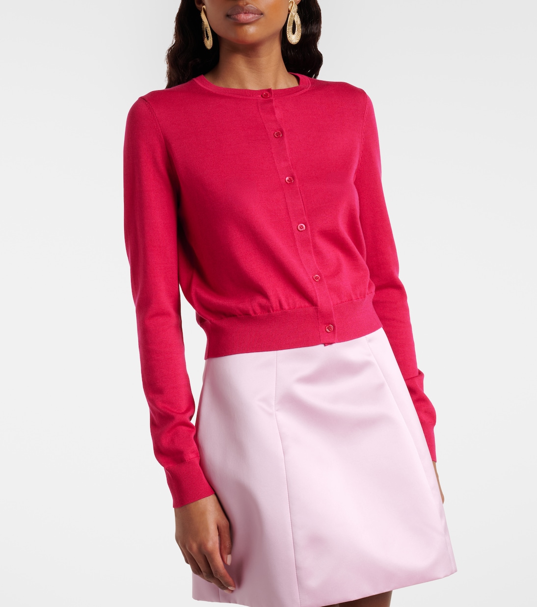 Cropped-Cardigan aus Seide und Baumwolle | Carolina Herrera