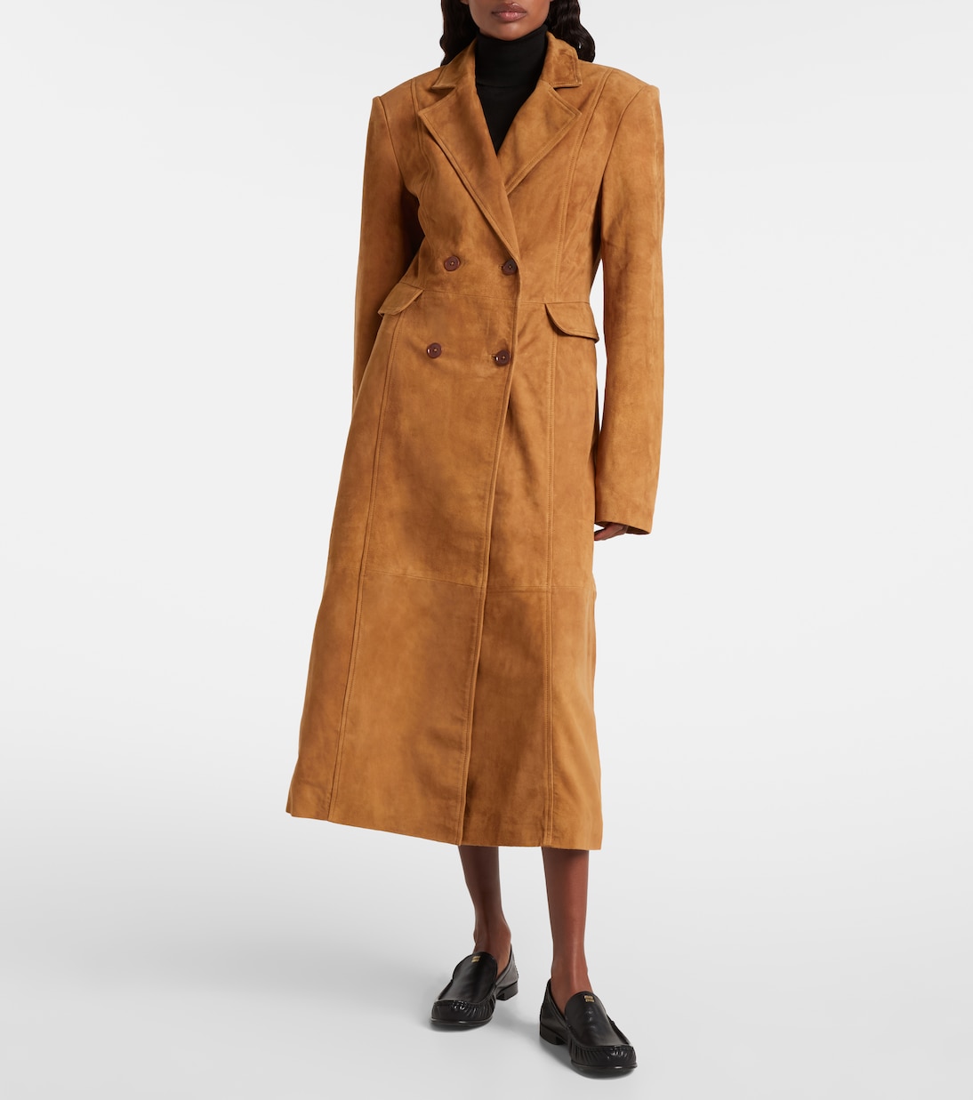 Mantel aus Veloursleder | Rotate